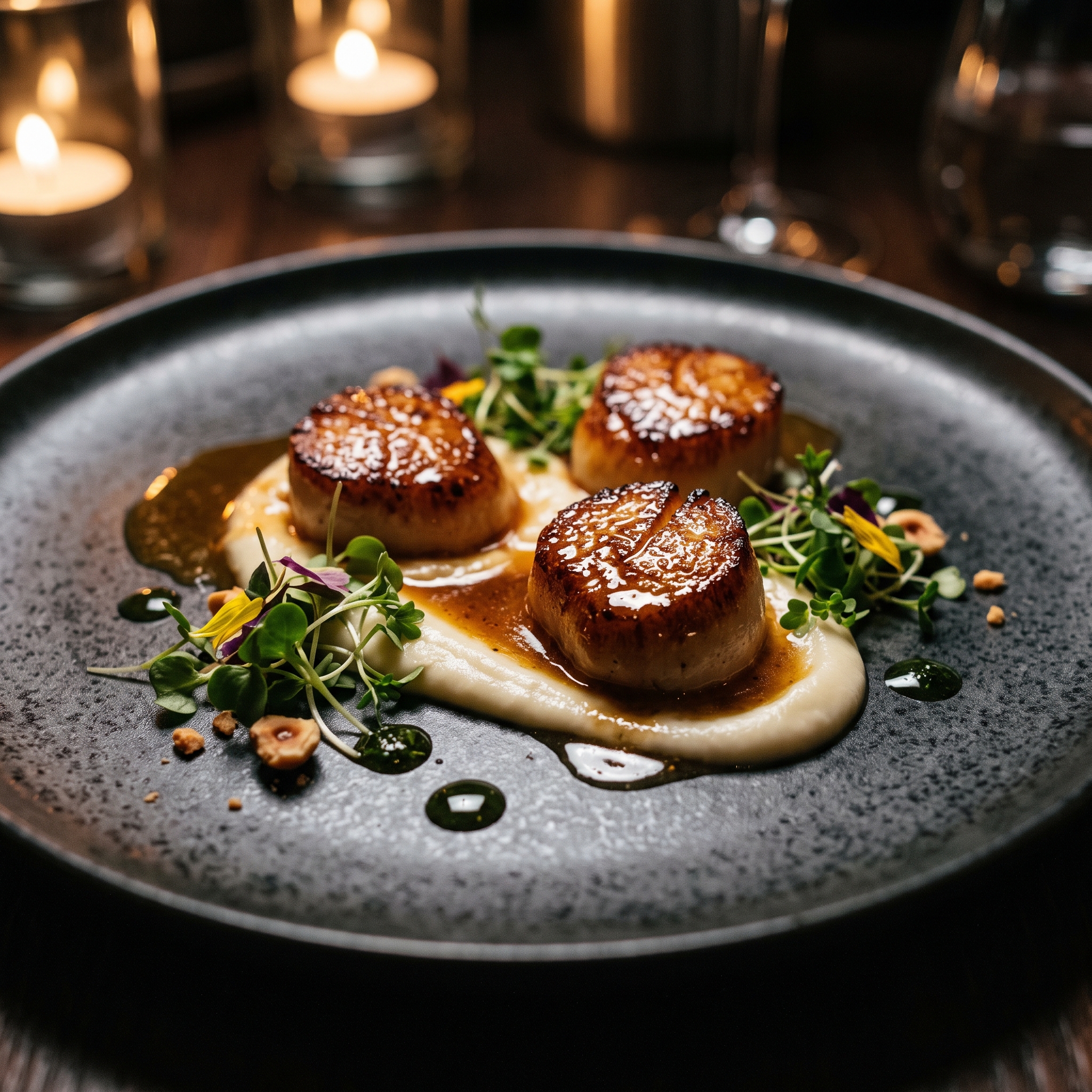Seared scallops