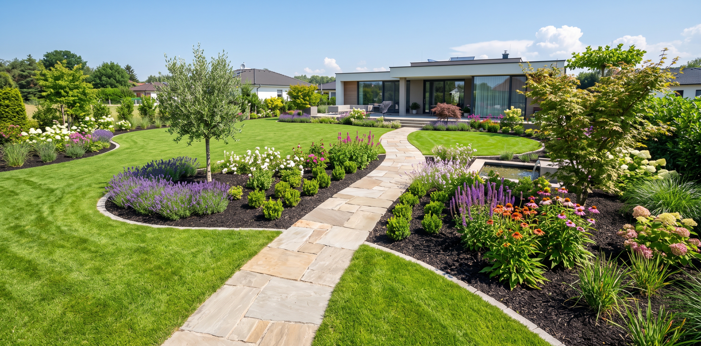 Freshly installed landscape